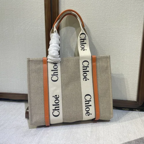 Chloe Woody Medium Tote Bag Original Authentic Canvas Luxury