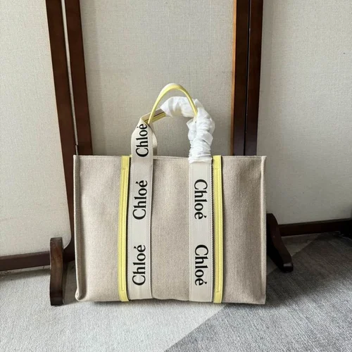 Chloe Woody Medium Tote Bag Original Authentic Canvas Luxury