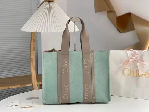 Chloe Woody Medium Tote Bag Original Authentic Canvas Luxury