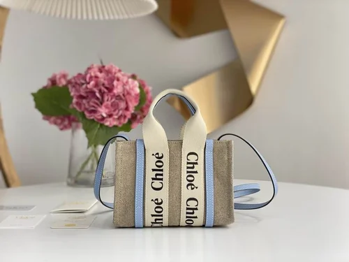 Chloe Woody Medium Tote Bag Original Authentic Canvas Luxury