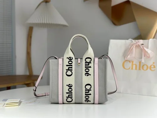 Chloe Woody Medium Tote Bag Original Authentic Canvas Luxury