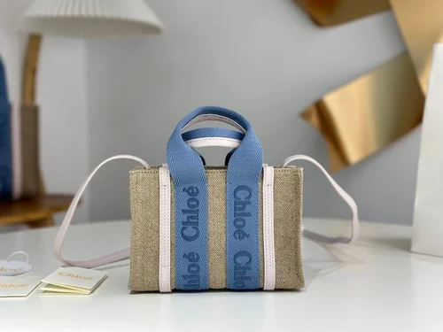 Chloe Woody Medium Tote Bag Original Authentic Canvas Luxury