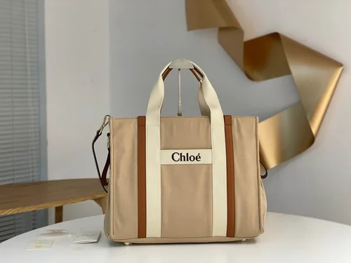 Chloe Woody Medium Tote Bag Original Authentic Canvas Luxury