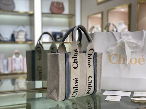 Chloe Woody Medium Tote Bag Original Authentic Canvas Luxury
