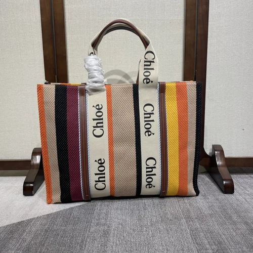 Chloe Woody Medium Tote Bag Original Authentic Canvas Luxury