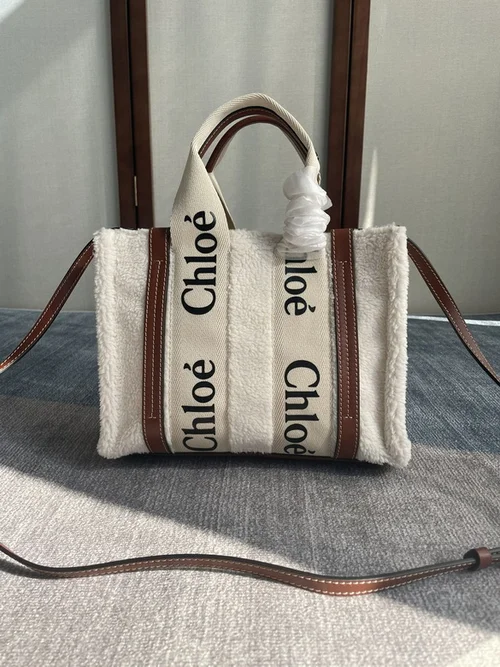Chloe Woody Medium Tote Bag Original Authentic Canvas Luxury