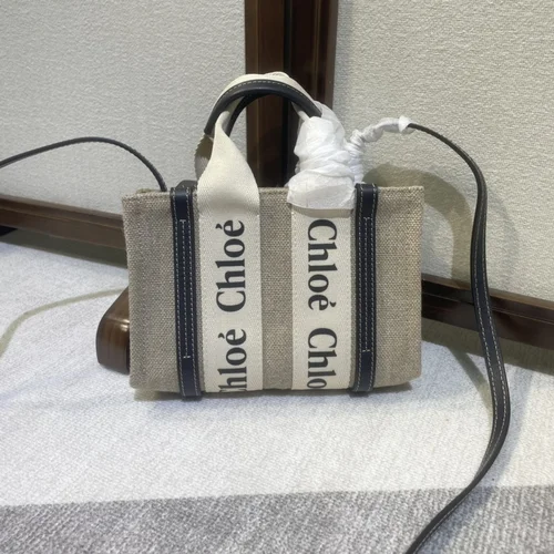 Chloe Woody Medium Tote Bag Original Authentic Canvas Luxury