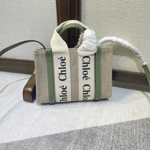 Chloe Woody Medium Tote Bag Original Authentic Canvas Luxury