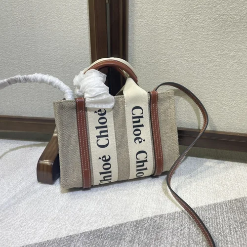 Chloe Woody Medium Tote Bag Original Authentic Canvas Luxury