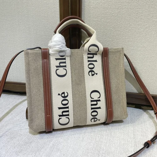 Chloe Woody Medium Tote Bag Original Authentic Canvas Luxury