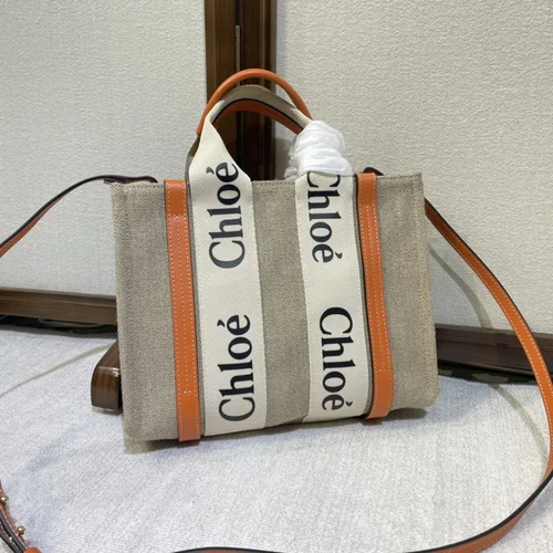 Chloe Woody Medium Tote Bag Original Authentic Canvas Luxury