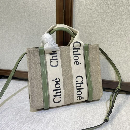 Chloe Woody Medium Tote Bag Original Authentic Canvas Luxury