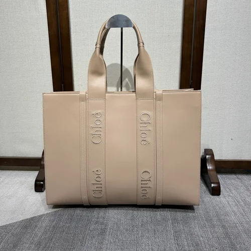Chloe Woody Medium Tote Bag Original Authentic Canvas Luxury