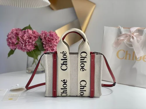 Chloe Woody Medium Tote Bag Original Authentic Canvas Luxury