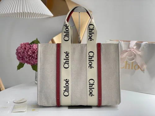 Chloe Woody Medium Tote Bag Original Authentic Canvas Luxury