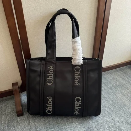 Chloe Woody Medium Tote Bag Original Authentic Canvas Luxury