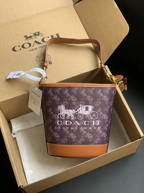 11 Coach Bucket Bag Small Drawstring Women Luxury Leather