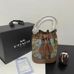 11 Coach Bucket Bag Small Drawstring Women Luxury Leather