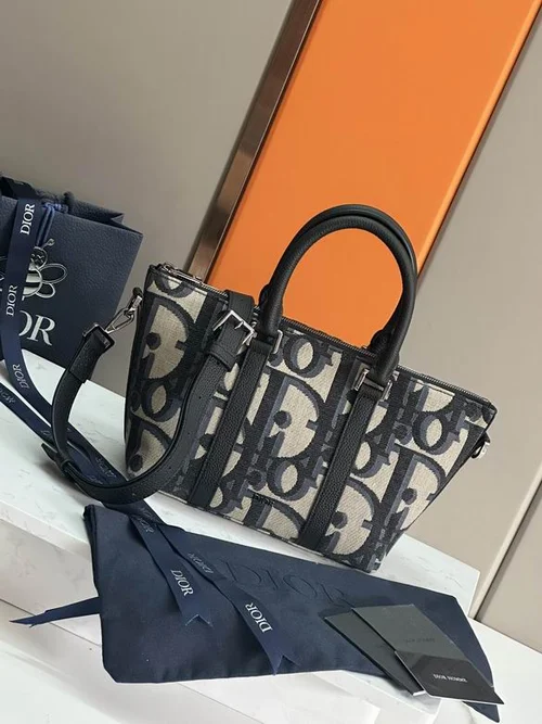 11 Dior Men's Designer Bag Luxury Oblique Canvas Briefcase