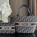 Dior Original Basket Woven Tote Authentic Luxury Designer