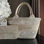 Dior Original Basket Woven Tote Authentic Luxury Designer
