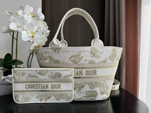 Dior Original Basket Woven Tote Authentic Luxury Designer