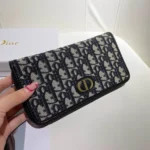 Dior Original Women's Wallet Authentic Oblique Canvas Luxury
