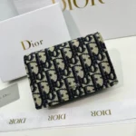 Dior Original Women's Wallet Authentic Oblique Canvas Luxury