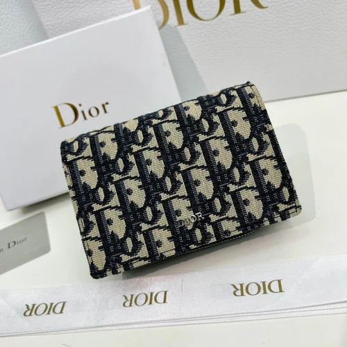 Dior Original Women's Wallet Authentic Oblique Canvas Luxury