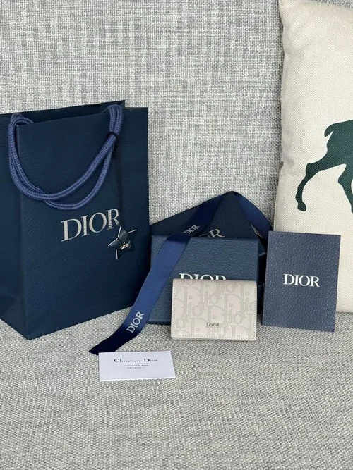 Dior Original Women's Wallet Authentic Oblique Canvas Luxury