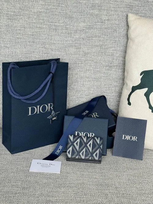 Dior Original Women's Wallet Authentic Oblique Canvas Luxury