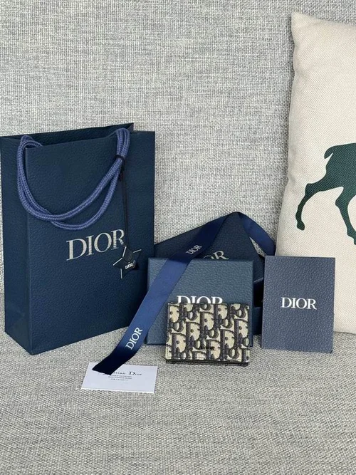 Dior Original Women's Wallet Authentic Oblique Canvas Luxury