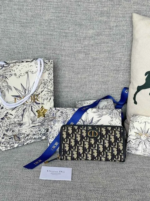 Dior Original Women's Wallet Authentic Oblique Canvas Luxury