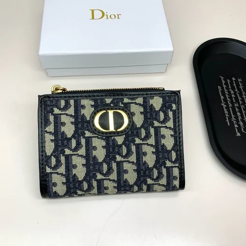 Dior Original Women's Wallet Authentic Oblique Canvas Luxury