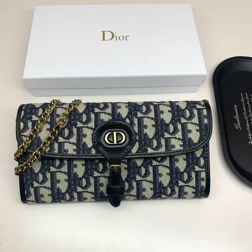Dior Original Women's Wallet Authentic Oblique Canvas Luxury