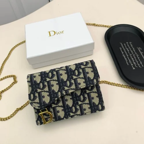 Dior Original Women's Wallet Authentic Oblique Canvas Luxury