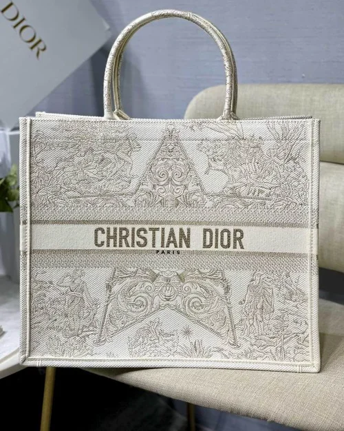 Dior Original Book Tote Large Authentic Embroidery Luxury