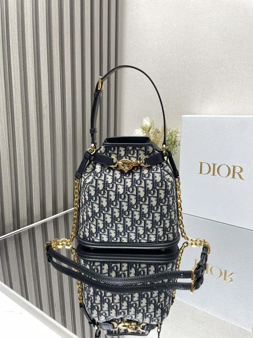 Dior Original Bucket Bag Small Authentic Drawstring Luxury