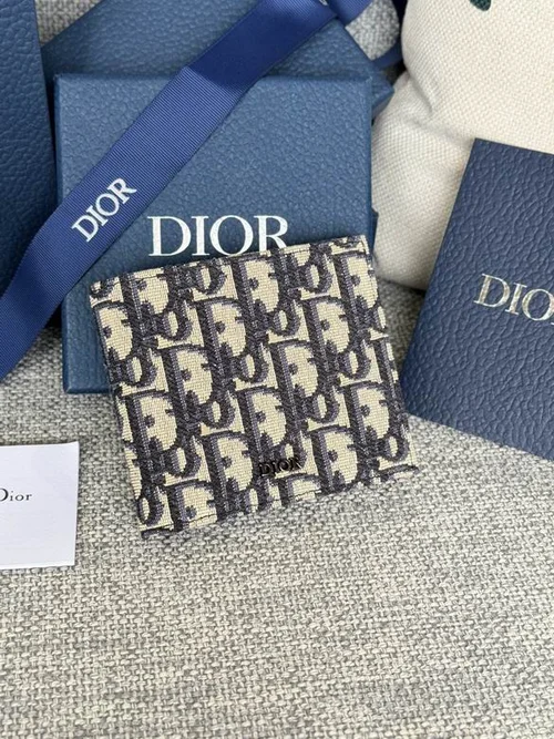 Dior Original Women's Wallet Authentic Oblique Canvas Luxury