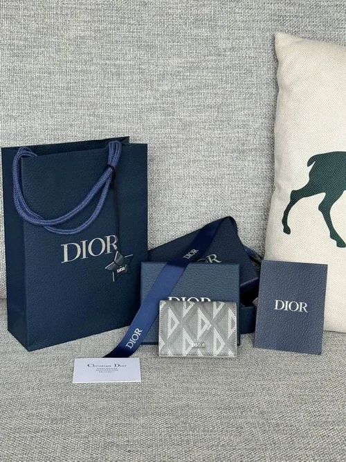 Dior Original Women's Wallet Authentic Oblique Canvas Luxury