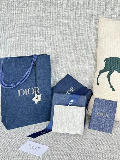 Dior Original Women's Wallet Authentic Oblique Canvas Luxury