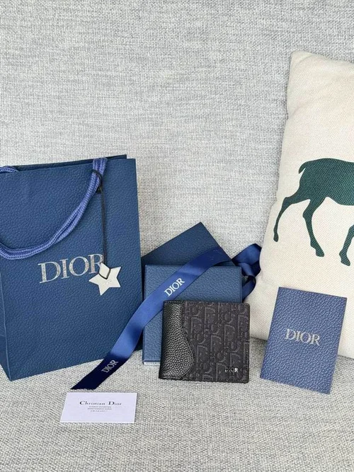 Dior Original Women's Wallet Authentic Oblique Canvas Luxury
