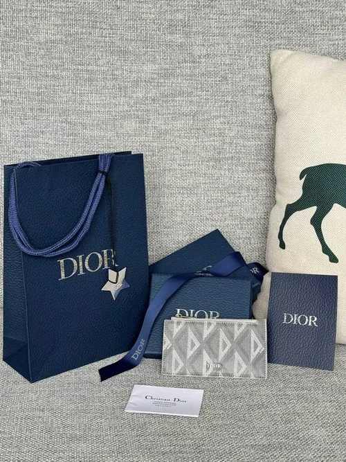 Dior Original Women's Wallet Authentic Oblique Canvas Luxury