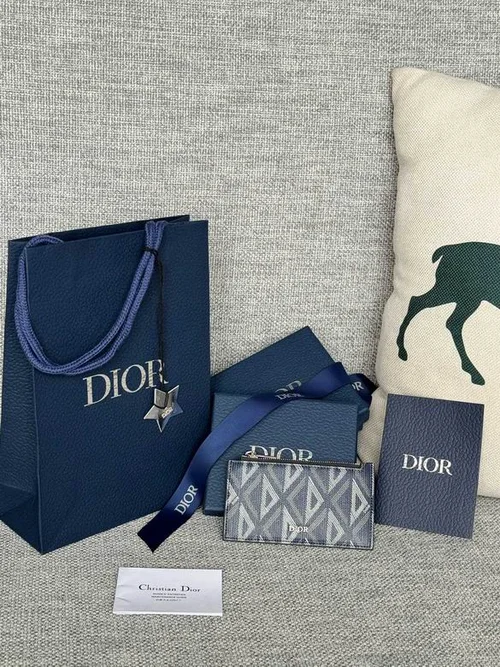 Dior Original Women's Wallet Authentic Oblique Canvas Luxury