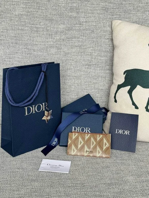 Dior Original Women's Wallet Authentic Oblique Canvas Luxury