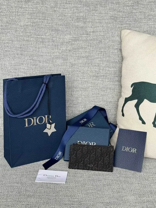 Dior Original Women's Wallet Authentic Oblique Canvas Luxury