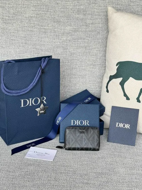 Dior Original Women's Wallet Authentic Oblique Canvas Luxury