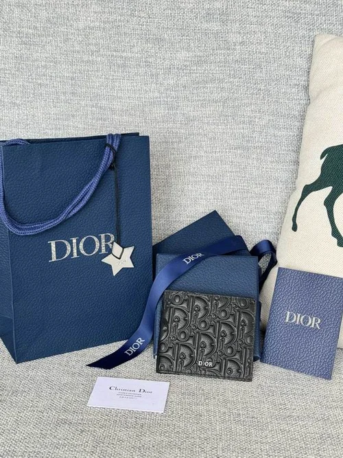 Dior Original Women's Wallet Authentic Oblique Canvas Luxury