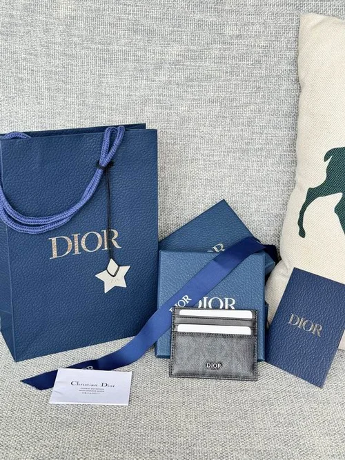 Dior Original Women's Wallet Authentic Oblique Canvas Luxury