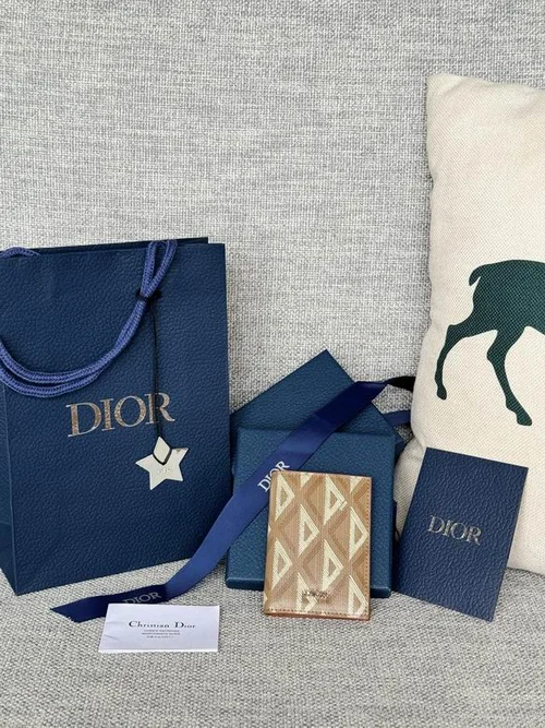 Dior Original Women's Wallet Authentic Oblique Canvas Luxury